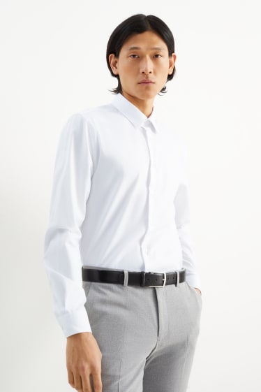 Home - Camisa formal - slim fit - coll kent - fàcil de planxar - blanc
