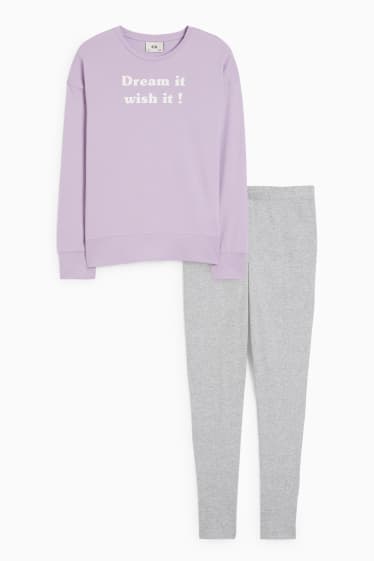 Kinder Mädchen - Pyjama - 2 teilig - hellviolett