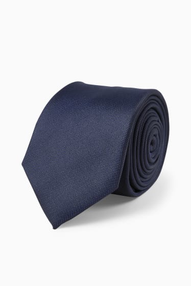 Hommes - Cravate - bleu foncé