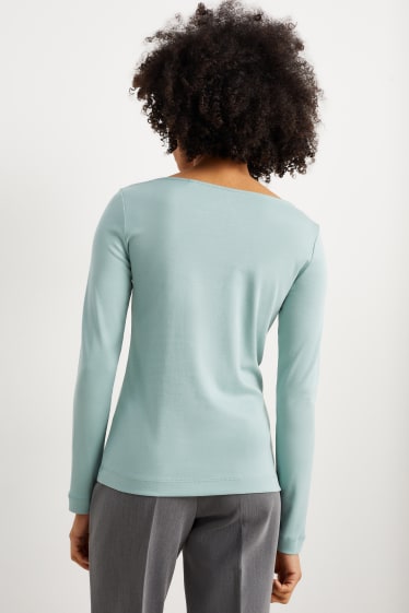 Women - Basic long sleeve top - mint green