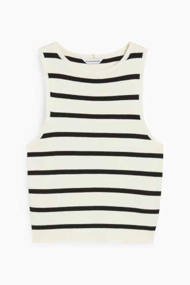 Women - CLOCKHOUSE - cropped top - striped - cremewhite