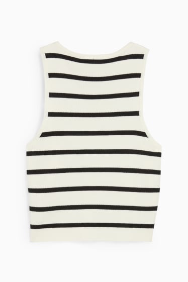 Women - CLOCKHOUSE - cropped top - striped - cremewhite