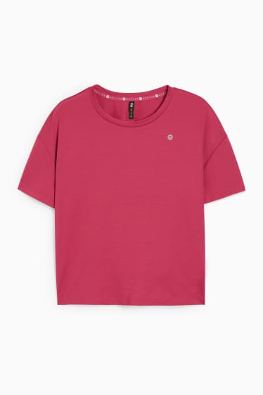 Donna - T-shirt sportiva - rosso scuro