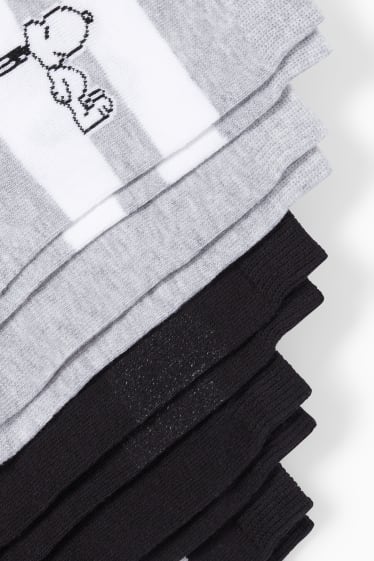 Femmes - Lot de 5 paires - chaussettes à motif - Snoopy - gris chiné