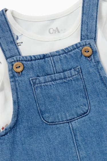 Baby Jungen - Meerestiere - Baby-Outfit - 2 teilig - helljeansblau