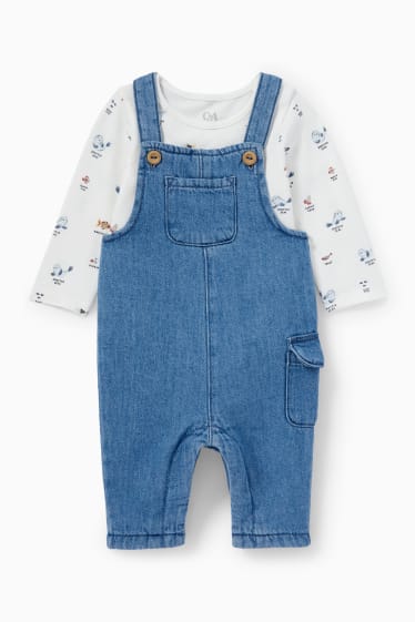 Babys - Meerestiere - Baby-Outfit - 2 teilig - helljeansblau