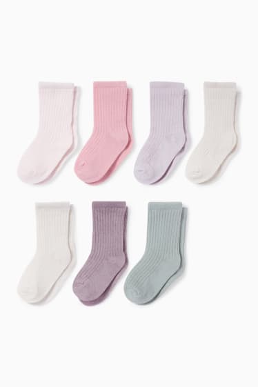Miminka - Multipack 7 ks - ponožky pro miminka - růžová