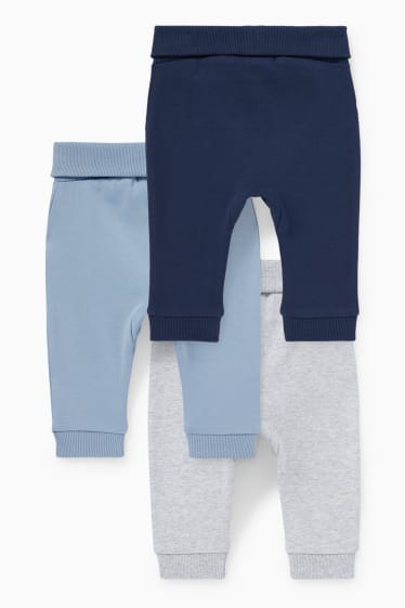 Bébés - Lot de 3 - pantalons de jogging bébé - gris chiné