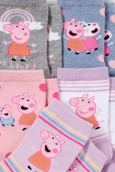 Children - Multipack of 5 - Peppa Pig - socks with motif - rose