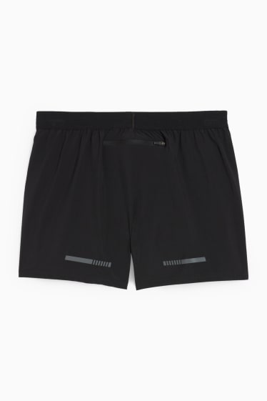 Men - Technical shorts - 4 Way Stretch - 2-in-1 look - black