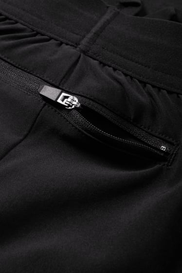 Bărbați - Pantaloni scurți funcționali - 4 Way Stretch - aspect 2 în 1 - negru