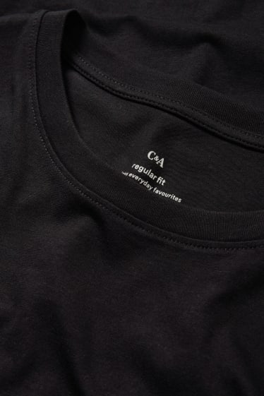 Damen - Multipack 2er - Basic-T-Shirt - schwarz