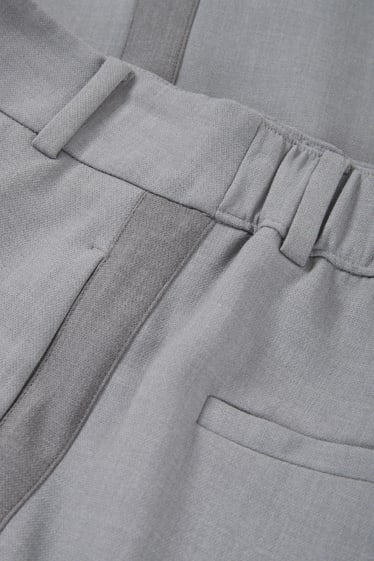 Donna - Pantaloni - vita alta - gamba larga - grigio