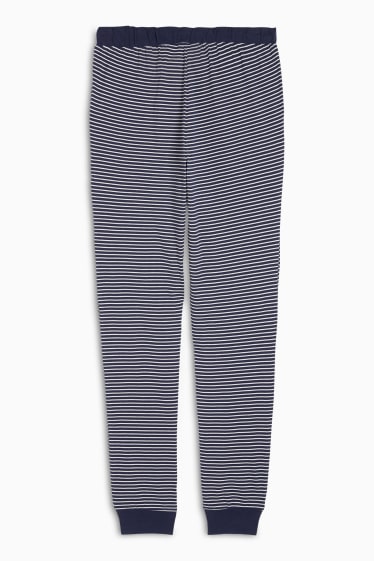 Mujer - Pantalón de pijama - de rayas - azul oscuro