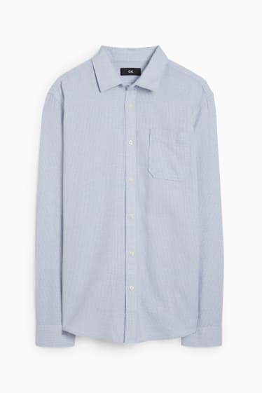 Home - Camisa - regular fit - coll kent - blau clar
