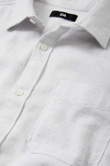 Men - Shirt - regular fit - kent collar - light gray