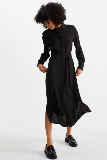 Donna - Vestito a camicia - nero