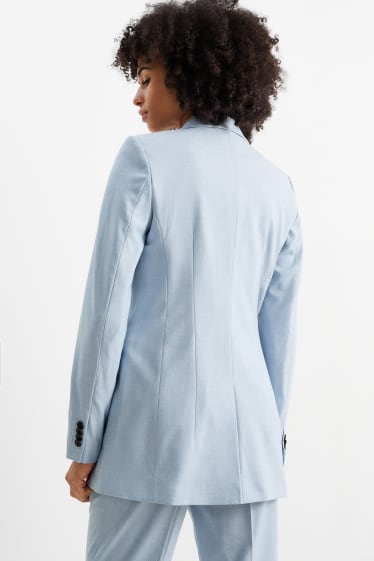Women - Long business blazer - regular fit - stretch - Mix & Match - light blue