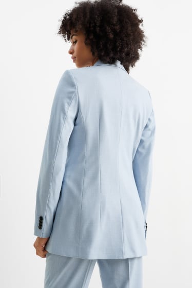 Femmes - Blazer long de bureau - regular fit - matière extensible - Mix & Match - bleu clair