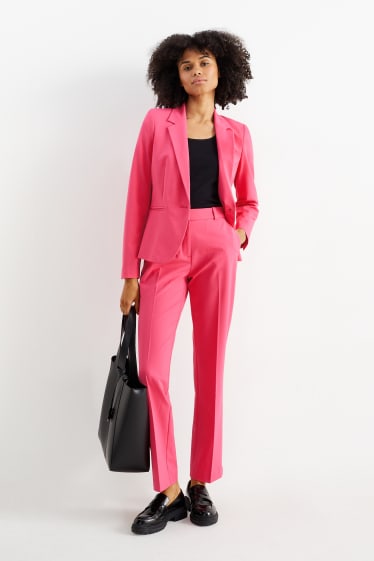 Femmes - Pantalon de bureau - mid waist - straight fit - rose