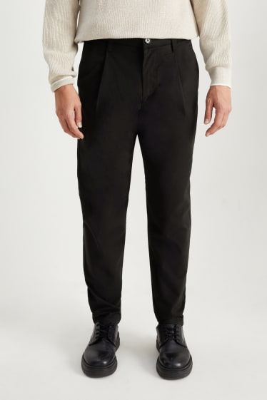Pánské - Kalhoty chino - tapered fit - Flex - černá