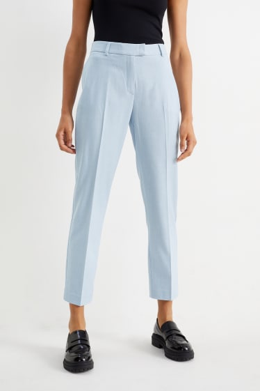 Kobiety - Spodnie biznesowe - średni stan - slim fit - Mix & Match - jasnoniebieski