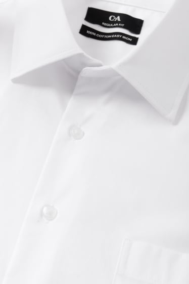 Herren - Businesshemd - Regular Fit - extra kurze Ärmel - bügelleicht - weiss