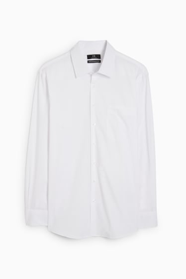 Pánské - Business košile - regular fit - extra krátké rukávy - snadné žehlení - bílá
