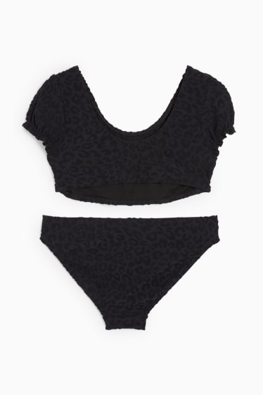 Kinderen: meisjes - Bikini - 2-delig - met patroon - zwart