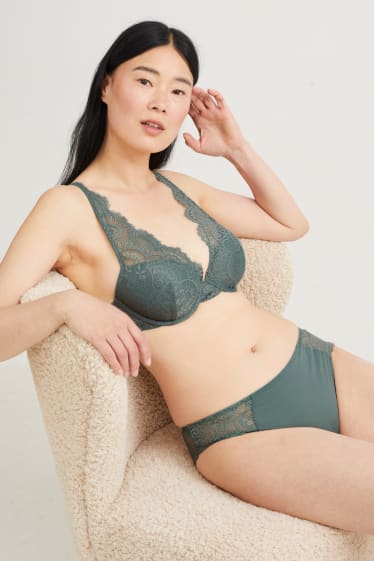 Donna - Reggiseno con ferretti - DEMI - imbottito - verde