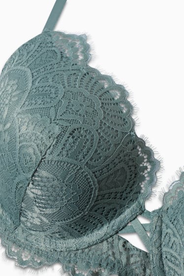 Donna - Reggiseno con ferretti - FULL COVERAGE - imbottito - verde