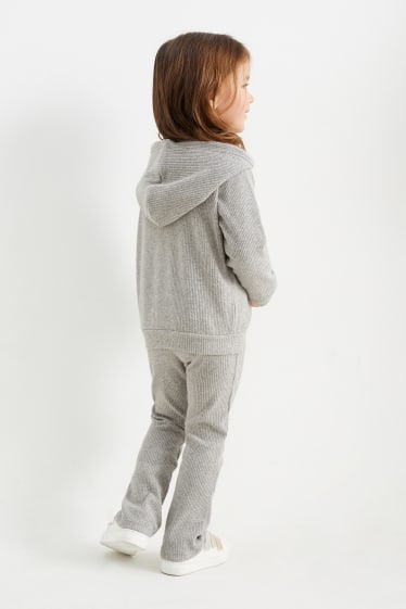 Kinder Mädchen - Set - Hoodie und Hose - 2 teilig - hellgrau-melange