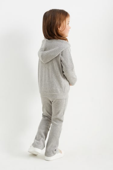 Kinder - Set - Hoodie und Hose - 2 teilig - hellgrau-melange