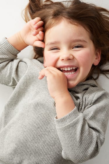 Kinder Mädchen - Set - Hoodie und Hose - 2 teilig - hellgrau-melange