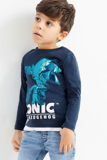 Niños - Sonic - camiseta de manga larga - azul oscuro