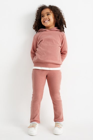 Enfants - Ensemble - sweat à capuche et pantalon - 2 pièces - rose