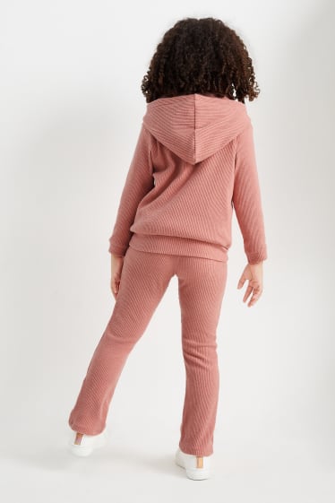 Enfants - Ensemble - sweat à capuche et pantalon - 2 pièces - rose