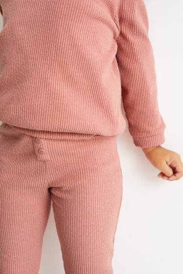 Bambini - Set - felpa con cappuccio e pantaloni - 2 pezzi - rosa