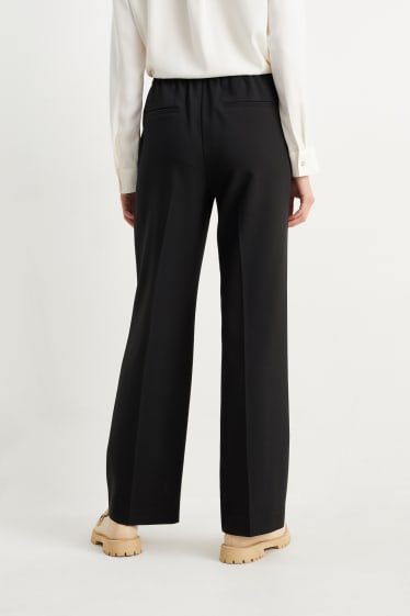 Mujer - Pantalón de tela - high waist - straight fit - negro
