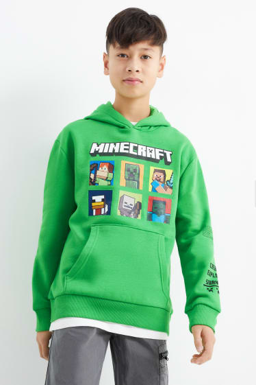 Bambini - Minecraft - felpa con cappuccio - verde
