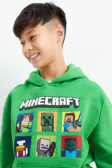 Bambini - Minecraft - felpa con cappuccio - verde