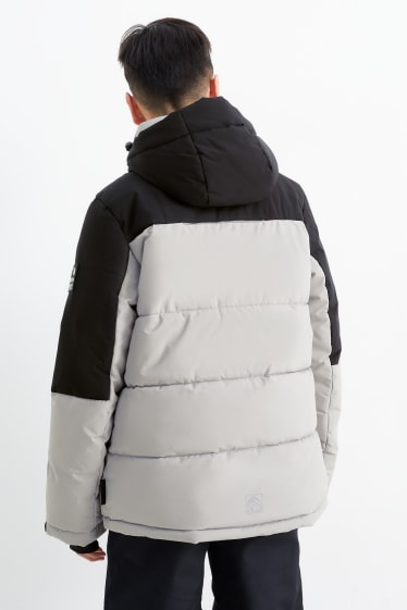 Enfants garçons - Veste de ski à capuche - déperlante - gris