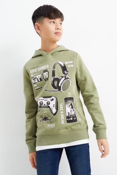 Kinder - Gaming - Hoodie - grün