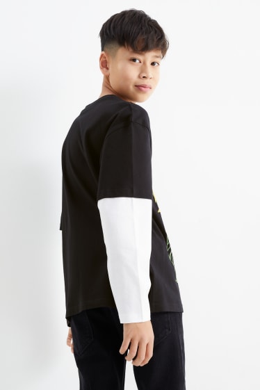 Nen/a - Bola de Drac Z - samarreta de màniga llarga - look 2 en 1 - negre