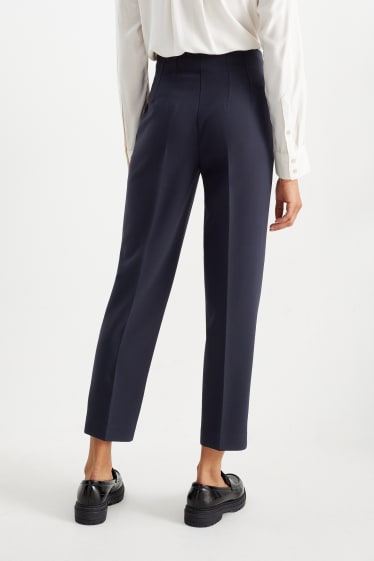 Mujer - Pantalón de tela - high waist - tapered fit - azul oscuro