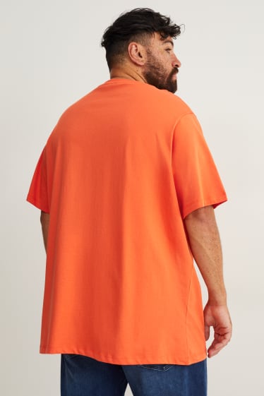 Mężczyźni - T-shirt - ciemnopomarańczowy