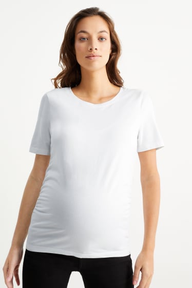 Kobiety - Wielopak, 2 szt. - T-shirt ciążowy - biały
