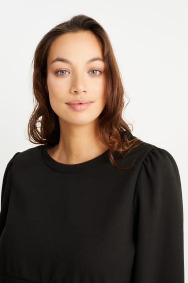 Damen - Umstands-Sweatshirt - 2-in-1-Look - schwarz