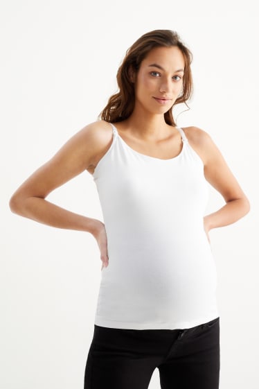 Donna - Confezione da 2 - top per allattamento - bianco / nero