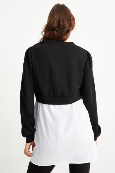 Kobiety - Bluza ciążowa - styl 2 w 1 - czarny